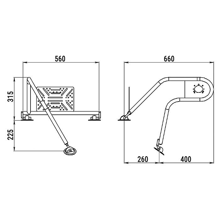 Стойка рулевая с креплением на баллон надувной лодки 25мм в Набережных Челнах
