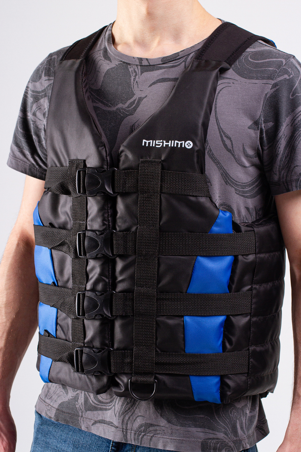 Жилет спасательный MISHIMO PRO Премиум качества Черно-синий в Набережных Челнах