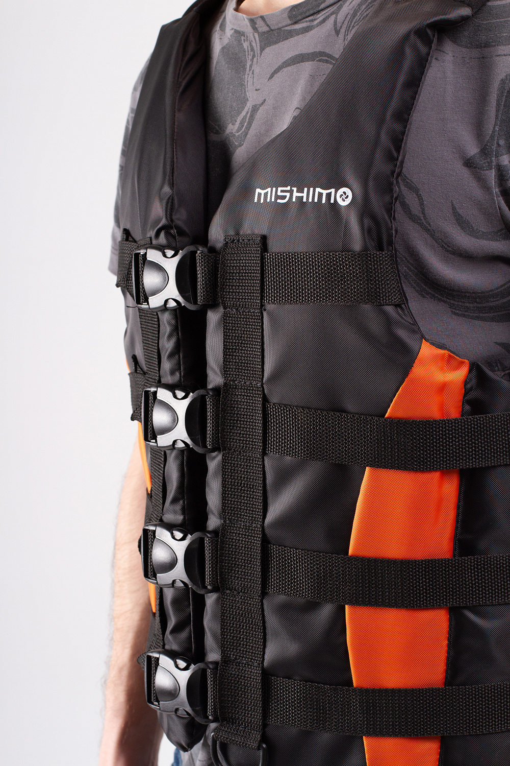 Жилет спасательный MISHIMO PRO Премиум качества Черно-оранжевый в Набережных Челнах