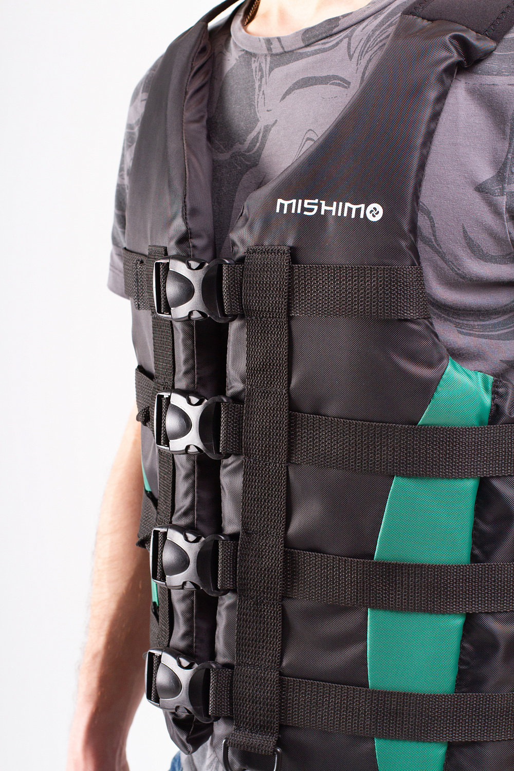 Жилет спасательный MISHIMO PRO Премиум качества Черно-зеленый в Набережных Челнах