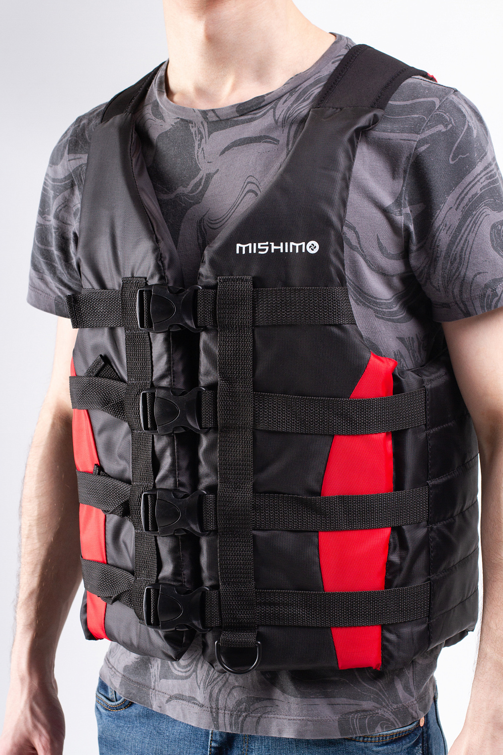 Жилет спасательный MISHIMO PRO Премиум качества Черно-красный в Набережных Челнах